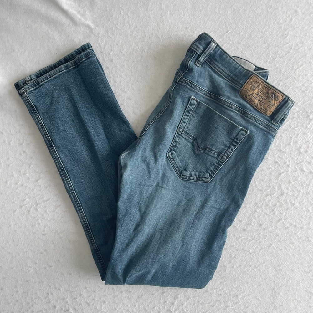 Diesel Viker Jeans Mens 33 Blue Regular Straight‎ Denim Wash 0RZ36 Made in USA